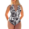 Dark Leaves Halter Neck Bathing Suit (FWS)