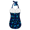 Butterflies Blue Halter Neck Swimsuit up to 2 XL (FWS)