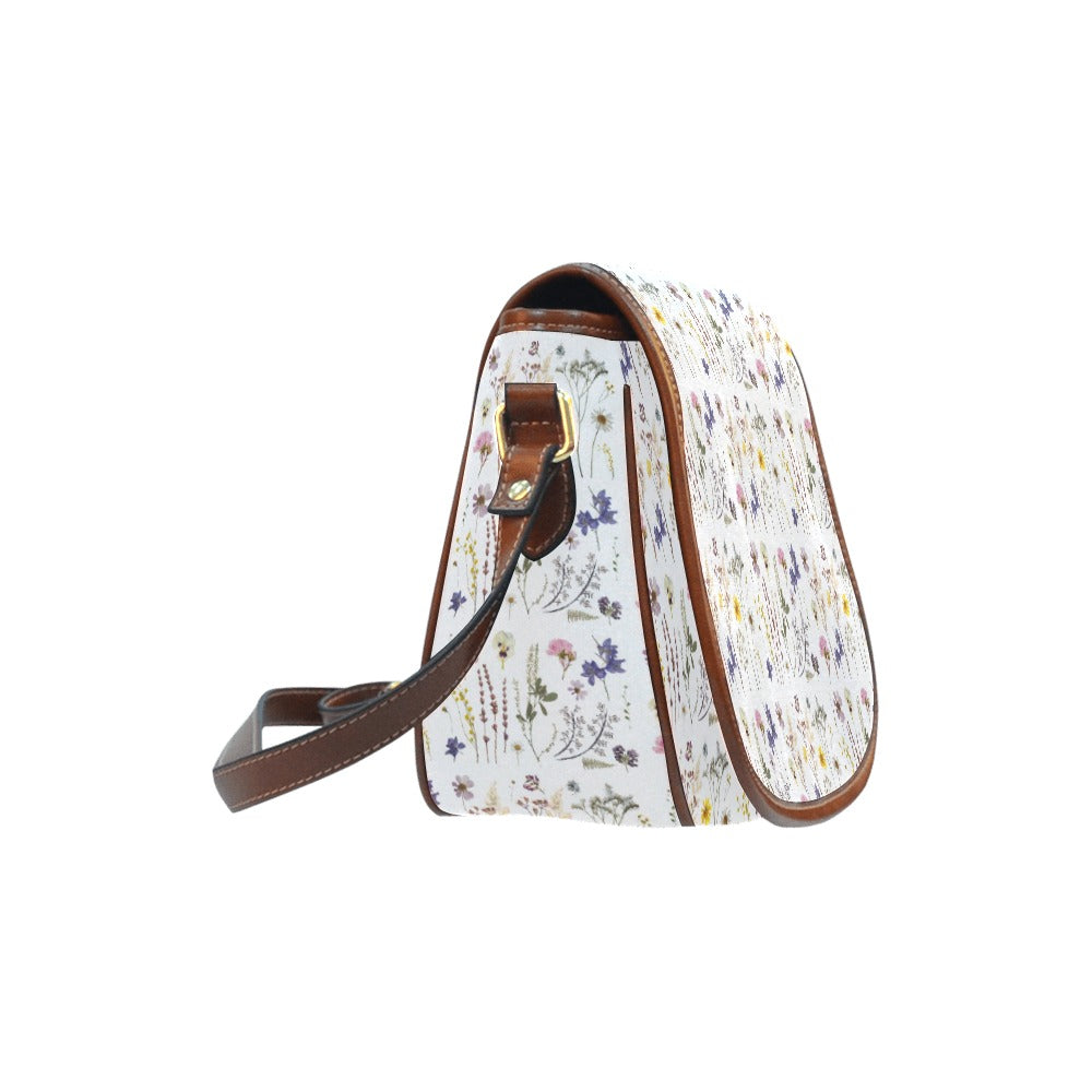 Wildflowers White Women's Saddle Bag