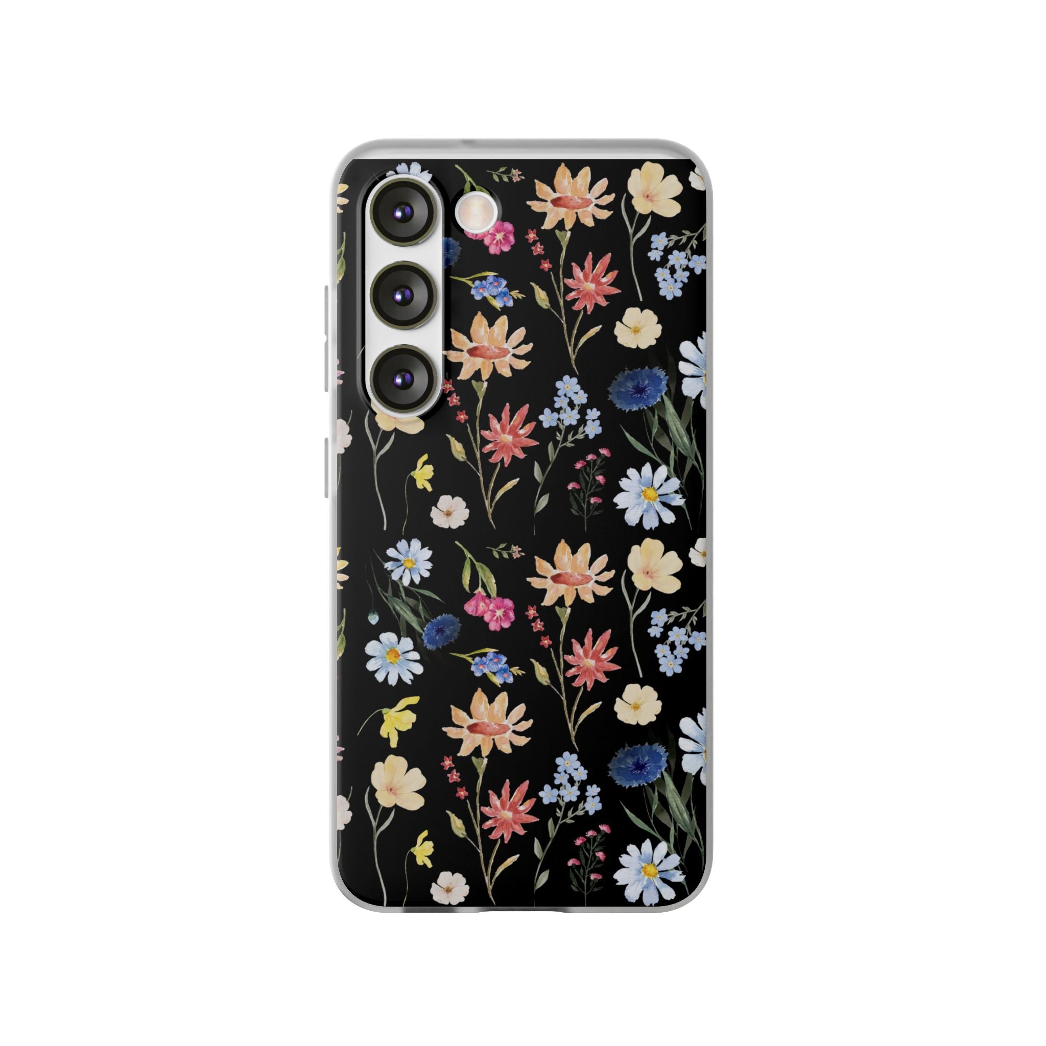 Wildflowers Painted Black Flexi Clear Case for Most Phone Types
