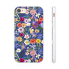 Blue Colourful Floral Flexi Clear Cases for Most Phone Types
