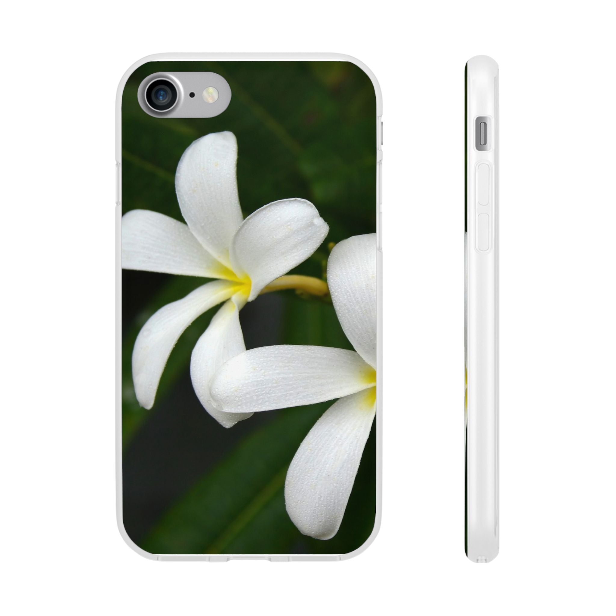 White Frangipanis Flexi Clear Cases for Most Phone Types (FWS)