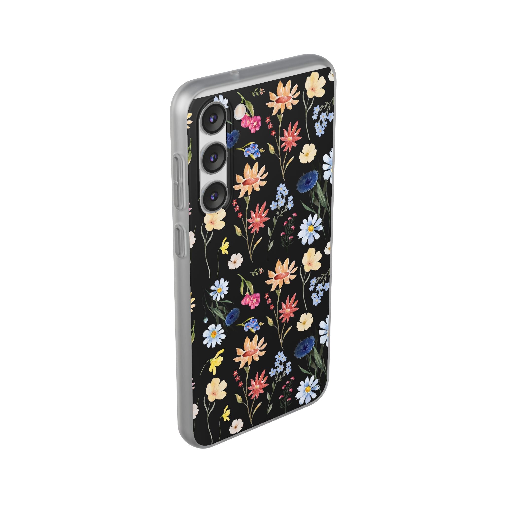 Wildflowers Painted Black Flexi Clear Case for Most Phone Types