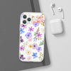 Floral White Flexi Clear Cases for Most Phone Types