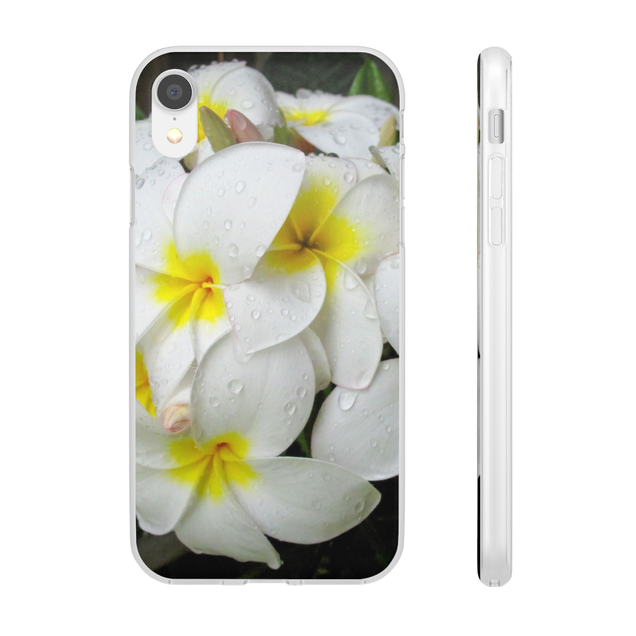 Fresh White Frangipanis Flexi Clear Cases for Most Phone Types (FWS)