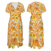 Orange & Yellow Floral White