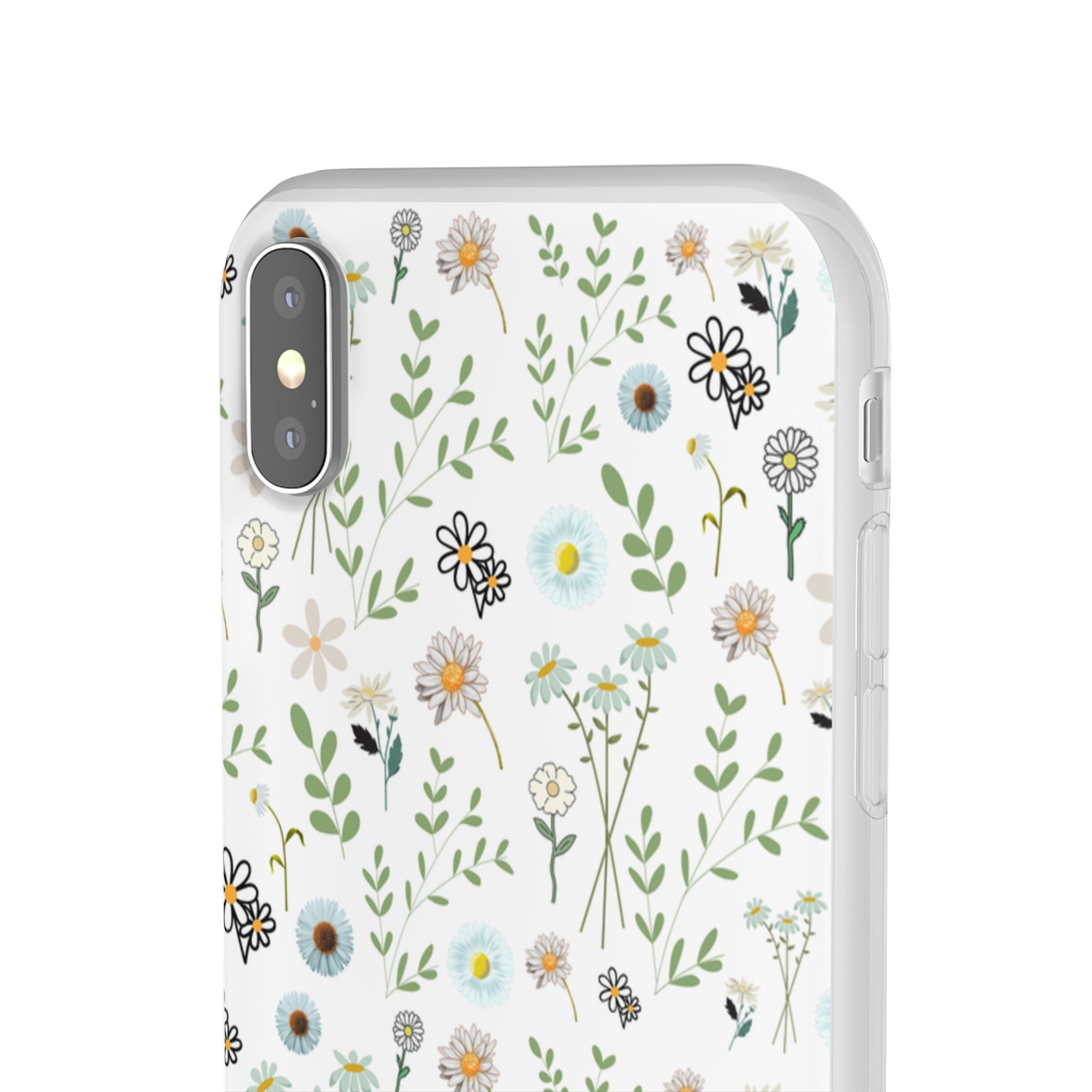 Graphic White Daisies Flexi Clear Cases for Most Phone Types (FWS)