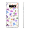 Floral White Flexi Clear Cases for Most Phone Types