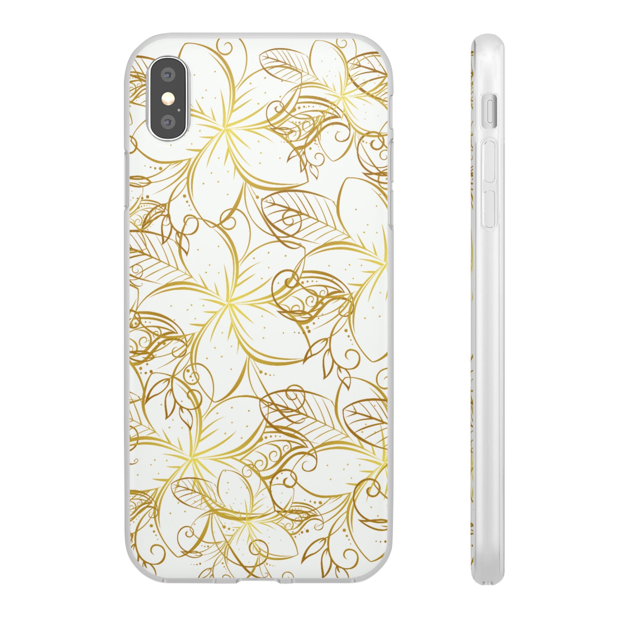 Golden Frangipanis White Flexi Clear Cases for Most Phone Types (FWS)