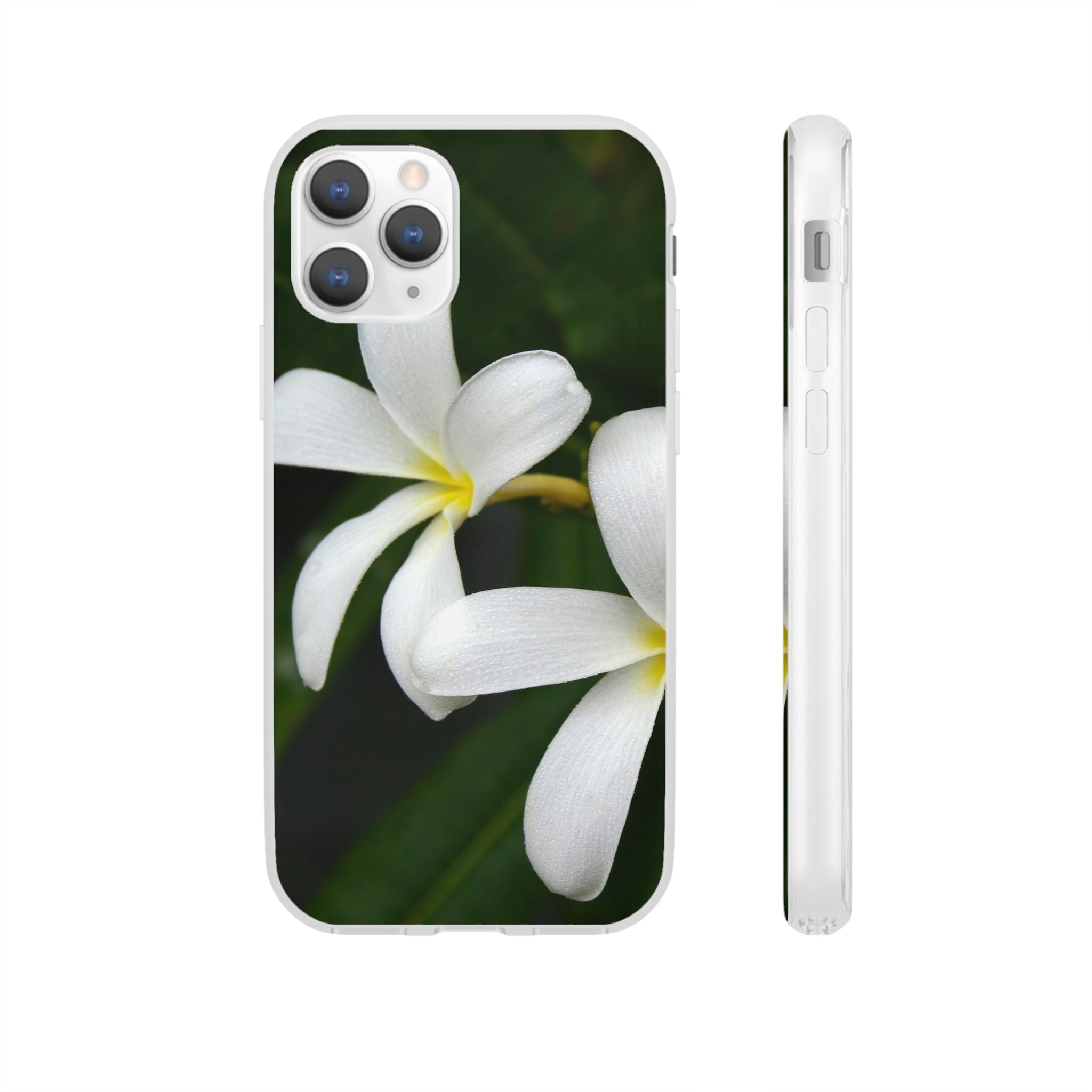 White Frangipanis Flexi Clear Cases for Most Phone Types (FWS)