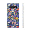 Blue Colourful Floral Flexi Clear Cases for Most Phone Types