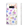 Floral White Flexi Clear Cases for Most Phone Types