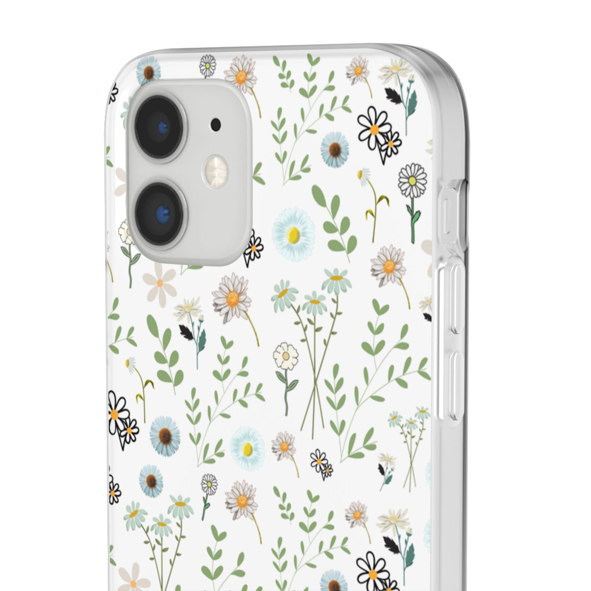 Graphic White Daisies Flexi Clear Cases for Most Phone Types (FWS)