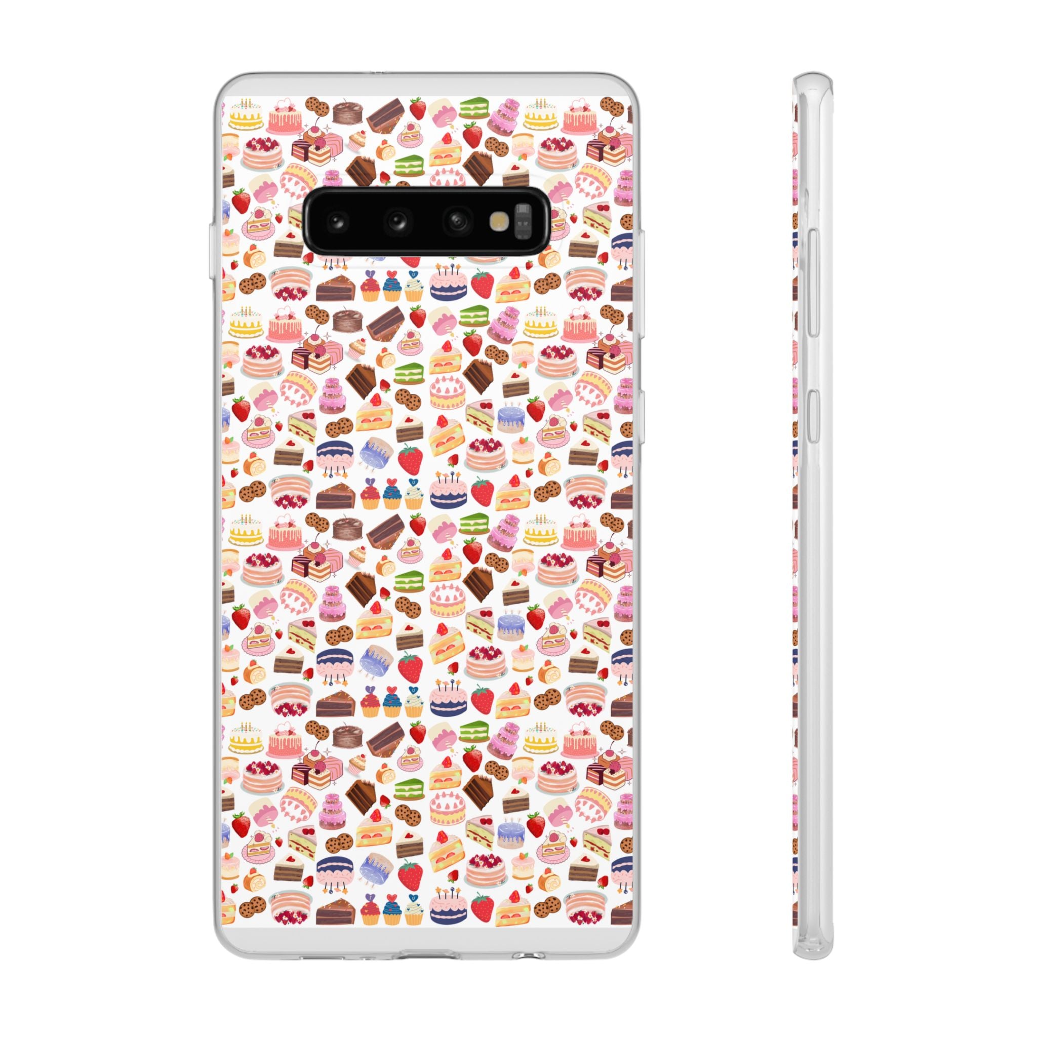 Happy Cake White Flexi Clear Cases for Most Phone Types (FWS)
