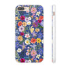 Blue Colourful Floral Flexi Clear Cases for Most Phone Types
