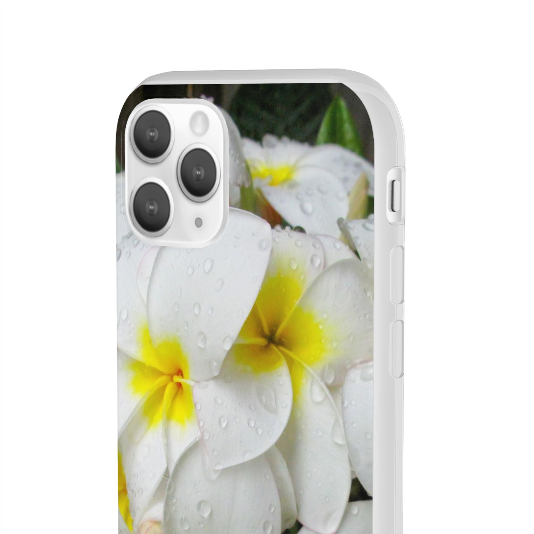 Fresh White Frangipanis Flexi Clear Cases for Most Phone Types (FWS)