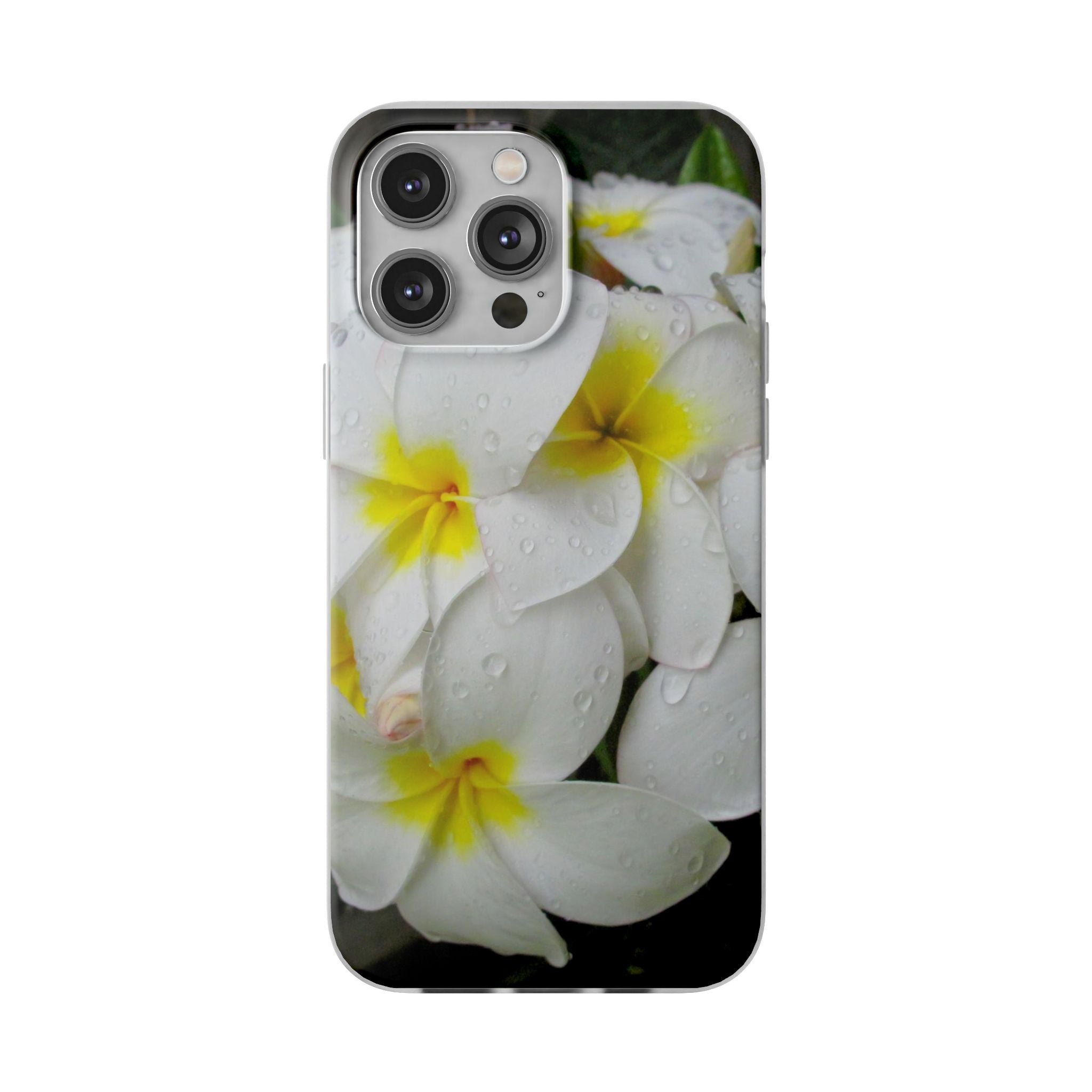 Fresh White Frangipanis Flexi Clear Cases for Most Phone Types (FWS)