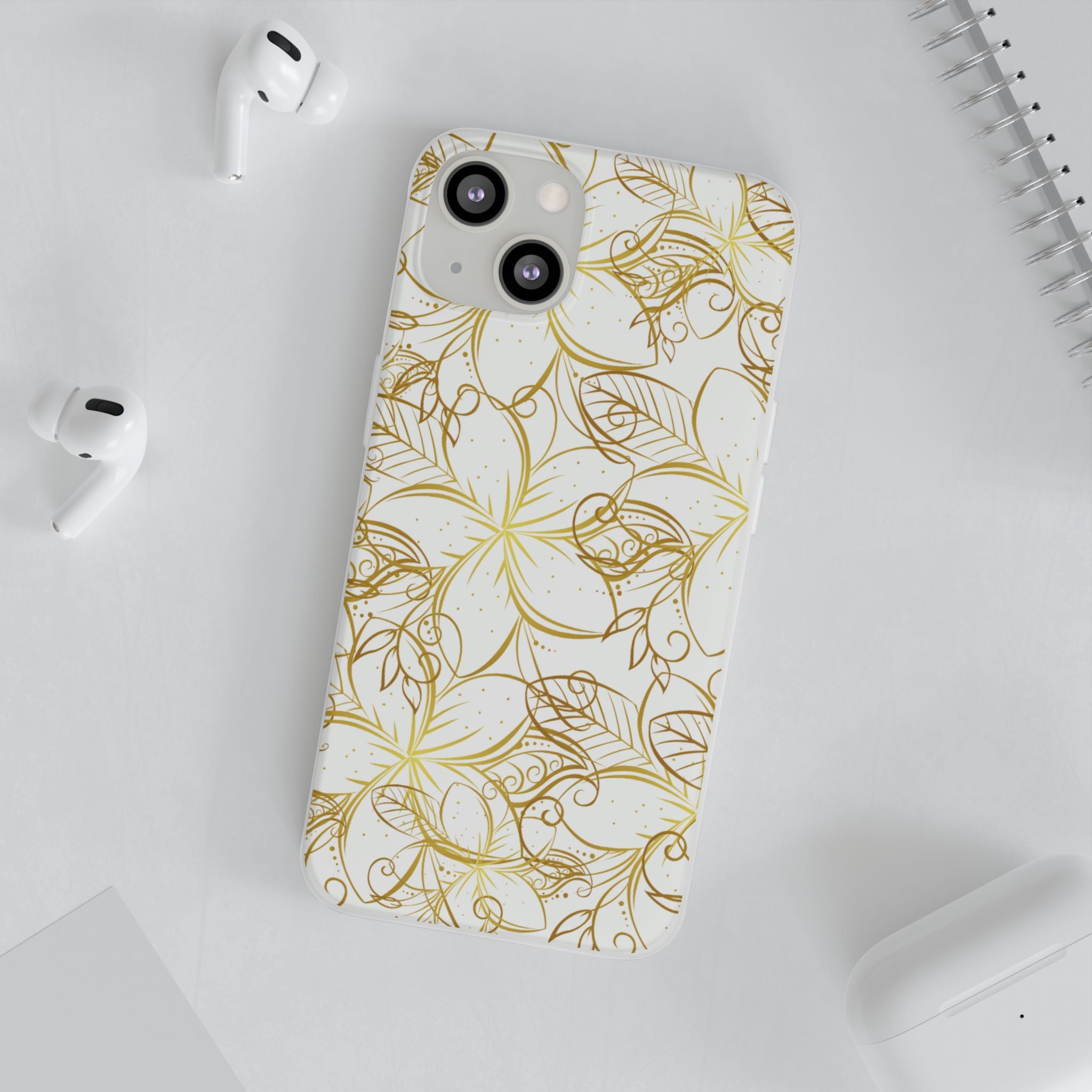 Golden Frangipanis White Flexi Clear Cases for Most Phone Types (FWS)