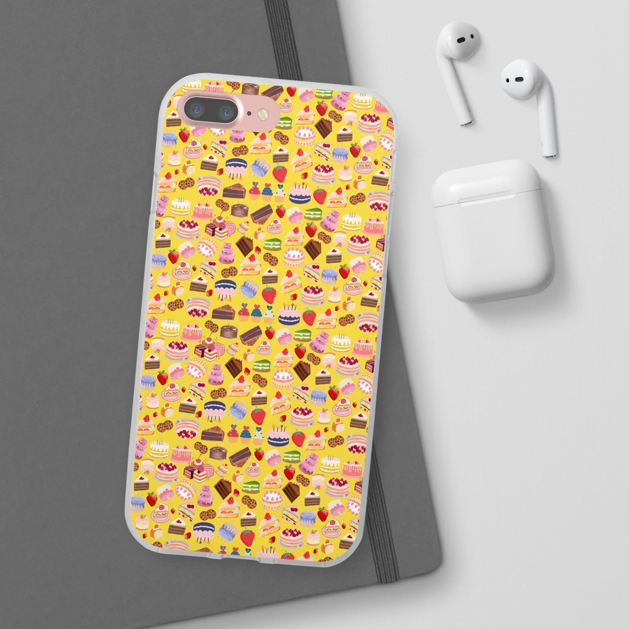 Happy Cake Yellow Flexi Clear Cases for Most Phone Types (FWS)