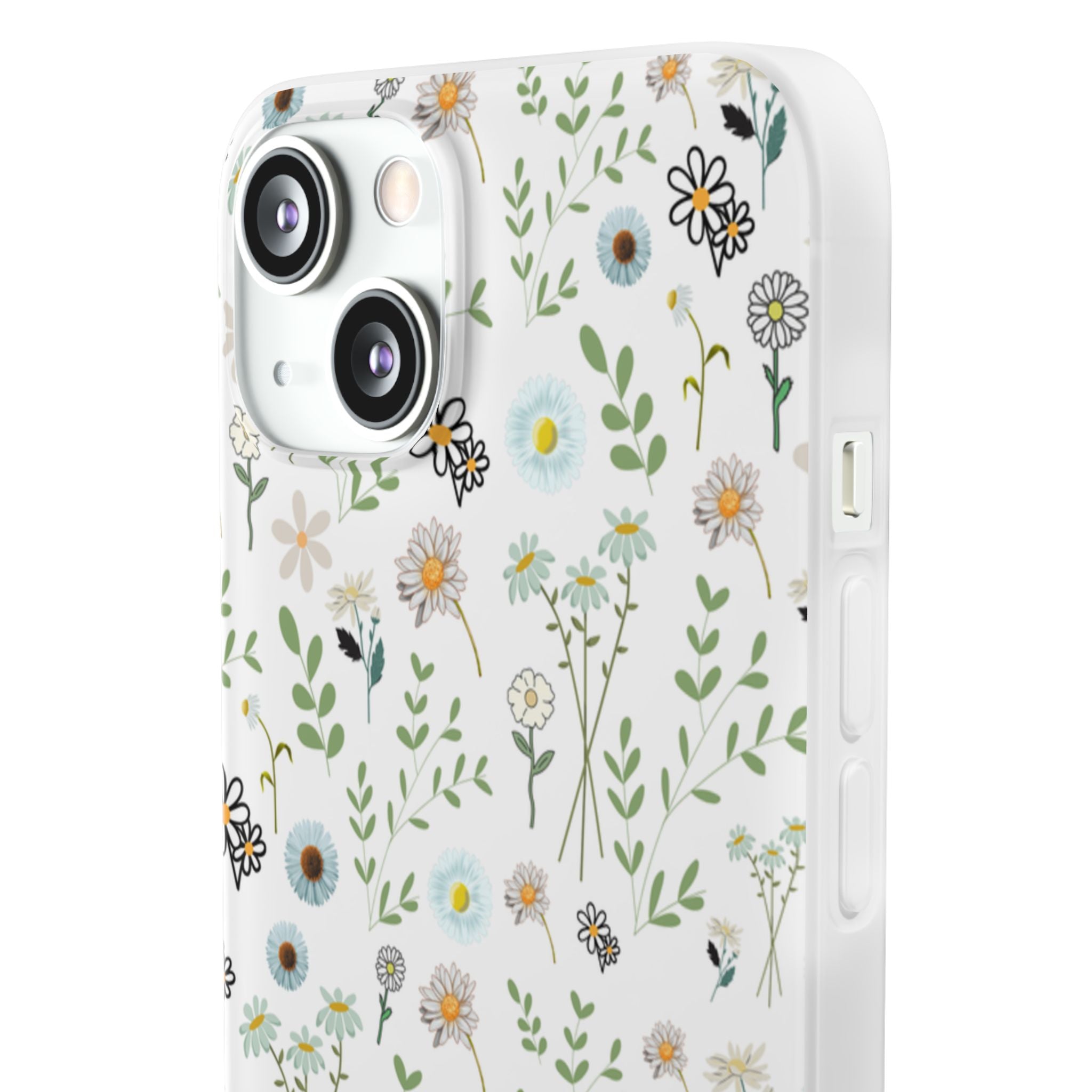 Graphic White Daisies Flexi Clear Cases for Most Phone Types (FWS)