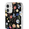 Wildflowers Painted Black Flexi Clear Cases for Most Phone Types (FWS)