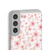 Japanese Pink Flowers White Flexi Clear Cases for Most Phone Types