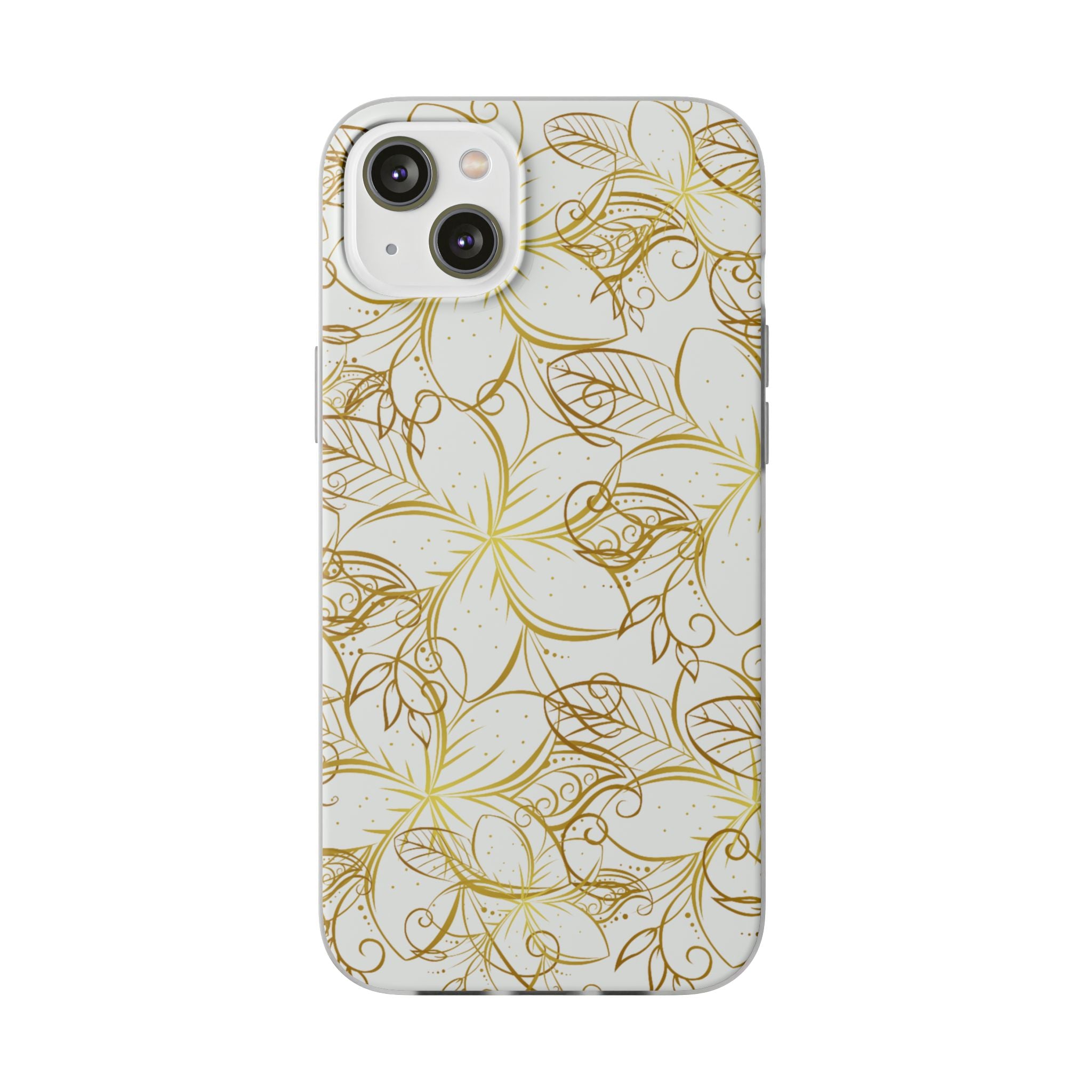 Golden Frangipanis White Flexi Clear Cases for Most Phone Types (FWS)