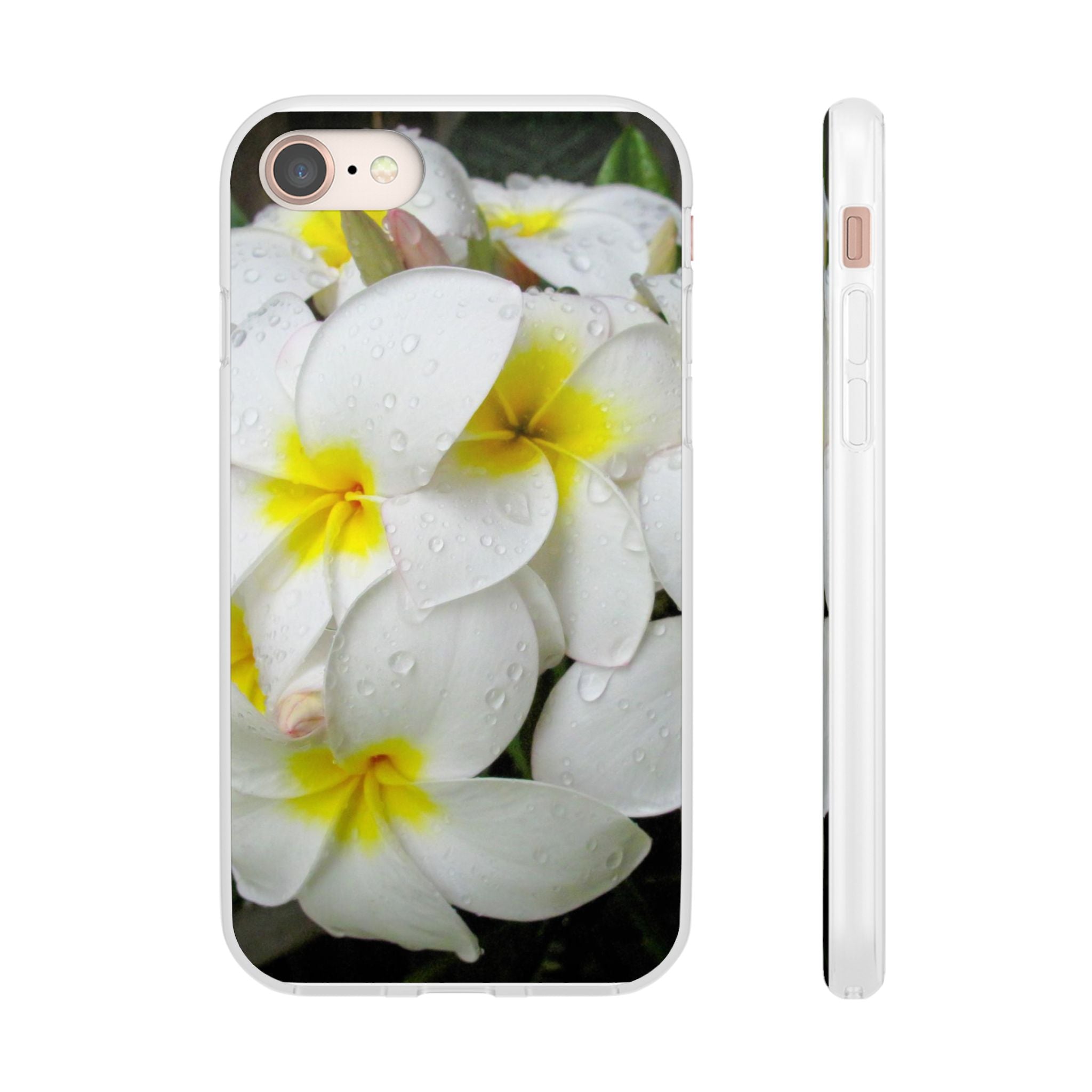 Fresh White Frangipanis Flexi Clear Cases for Most Phone Types (FWS)