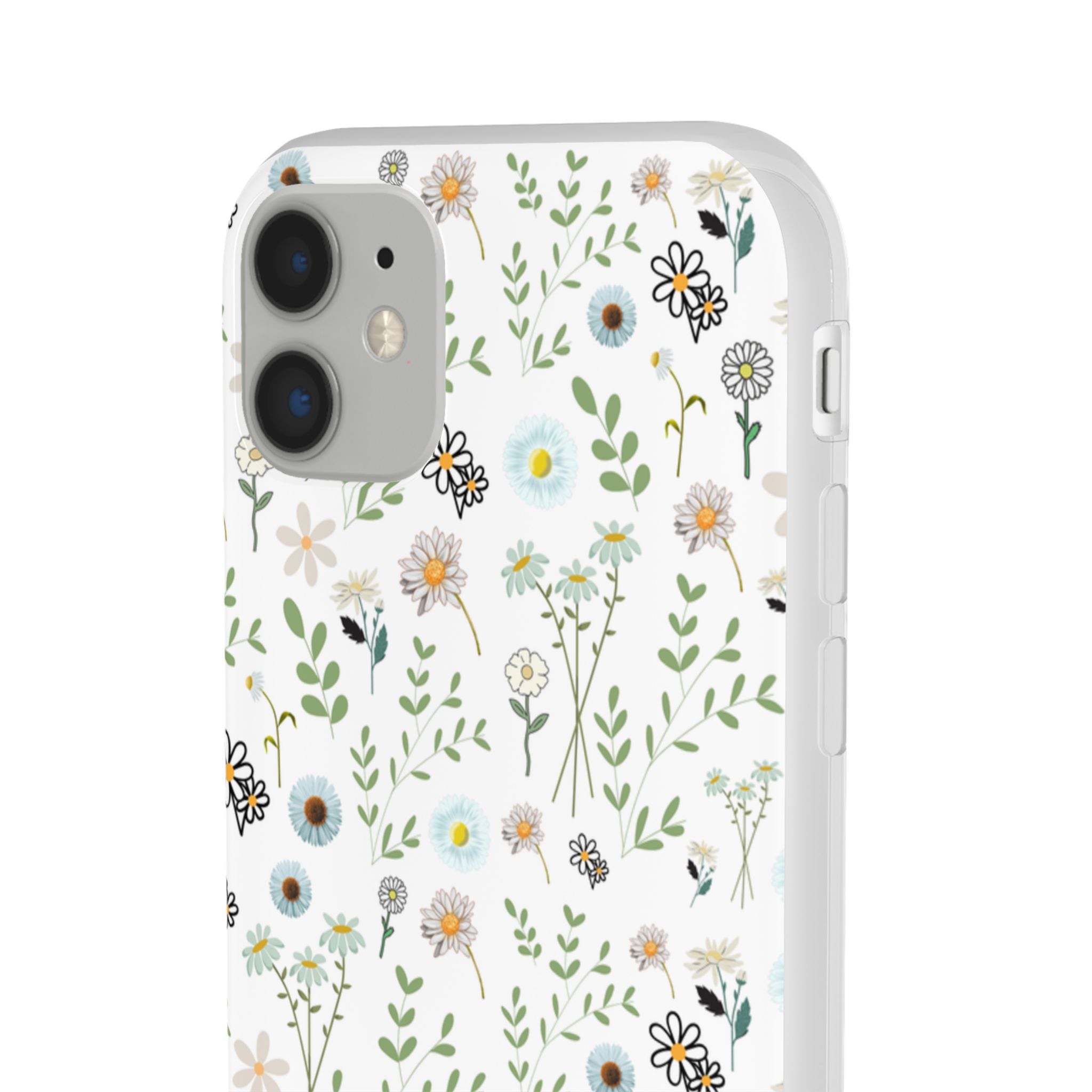 Graphic White Daisies Flexi Clear Cases for Most Phone Types (FWS)