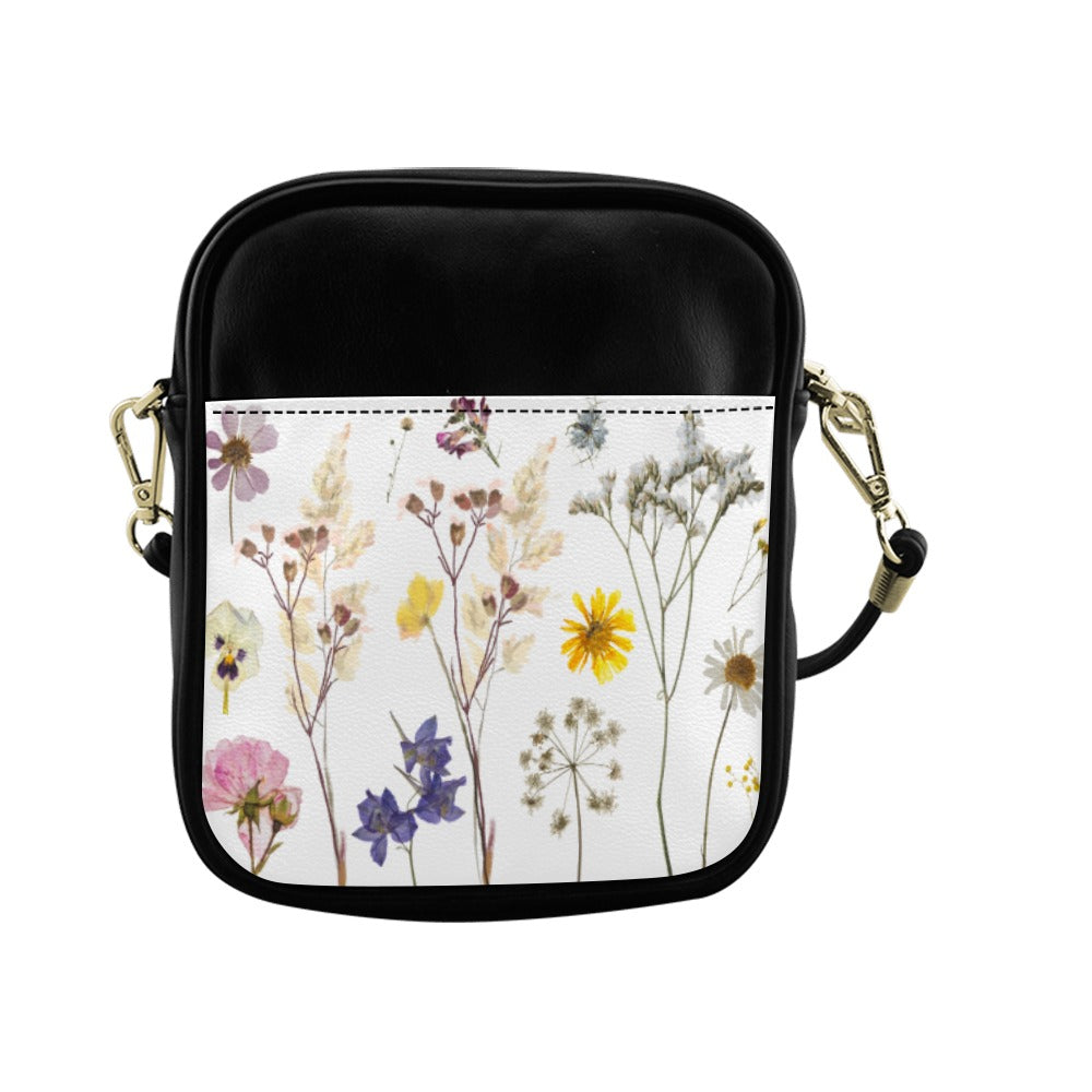 Wildflowers White Sling Shoulder Bag