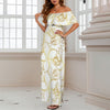 Golden Frangipani White Off Shoulder Maxi Dress up to 6 XL (FWS)