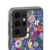 Blue Colourful Floral Flexi Clear Cases for Most Phone Types