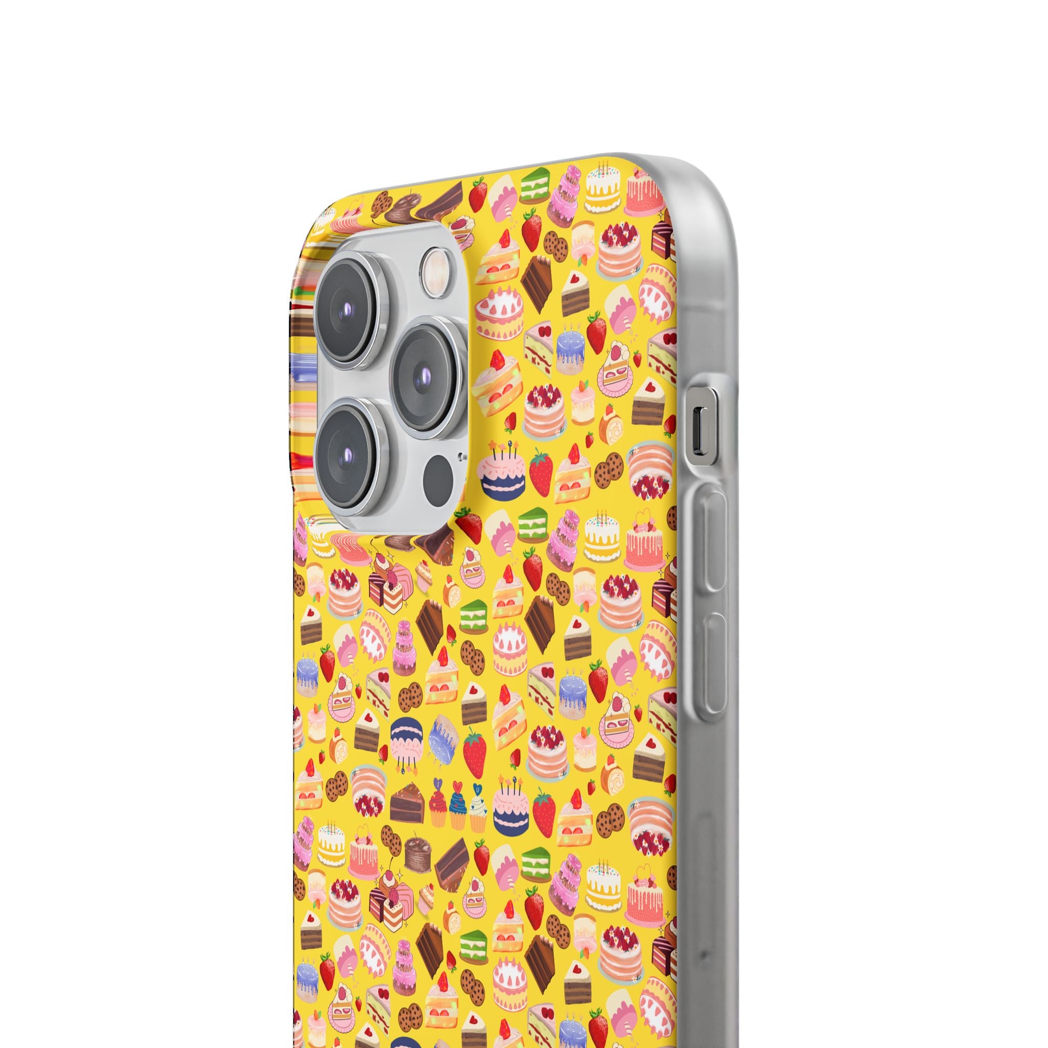 Happy Cake Yellow Flexi Clear Cases for Most Phone Types (FWS)
