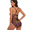 Black Pinky Leopard One Piece Tie Back Swimsuit