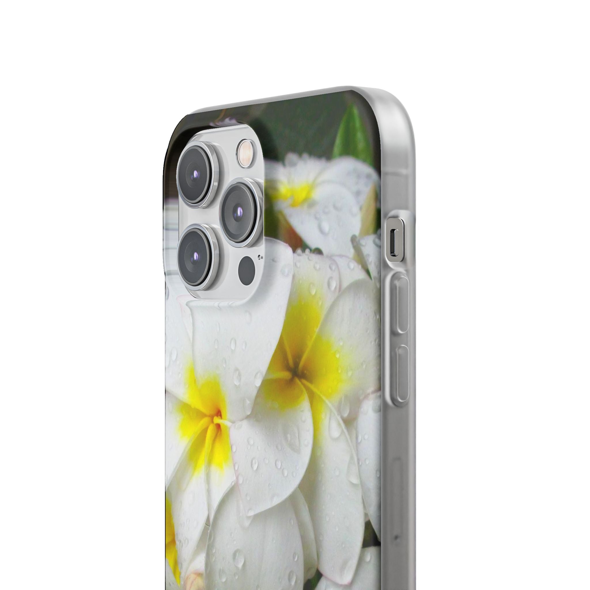 Fresh White Frangipanis Flexi Clear Cases for Most Phone Types (FWS)