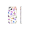 Floral White Flexi Clear Cases for Most Phone Types