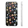 Wildflowers Painted Black Flexi Clear Cases for Most Phone Types (FWS)