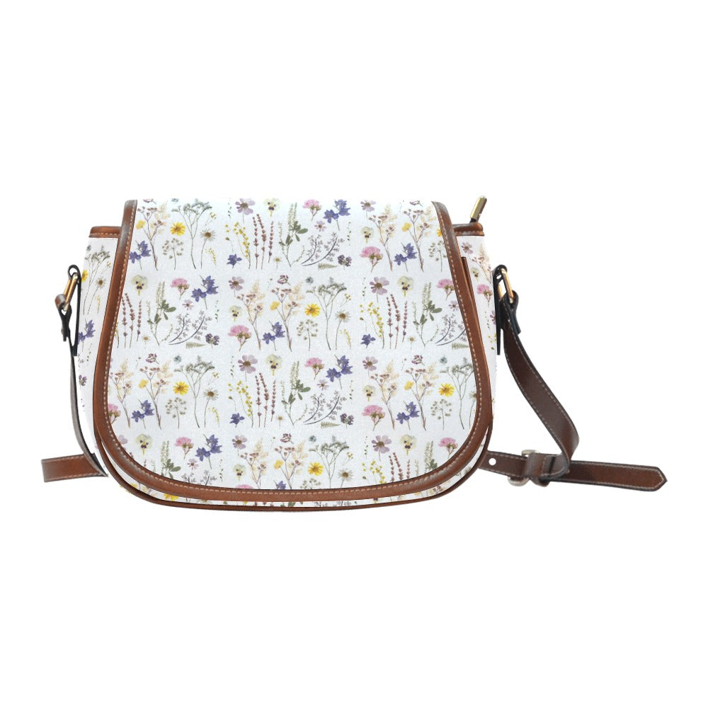 Wildflowers White Women's Saddle Bag