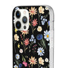 Wildflowers Painted Black Flexi Clear Cases for Most Phone Types (FWS)