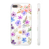 Floral White Flexi Clear Cases for Most Phone Types