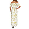 Golden Frangipani White Off Shoulder Maxi Dress up to 6 XL (FWS)