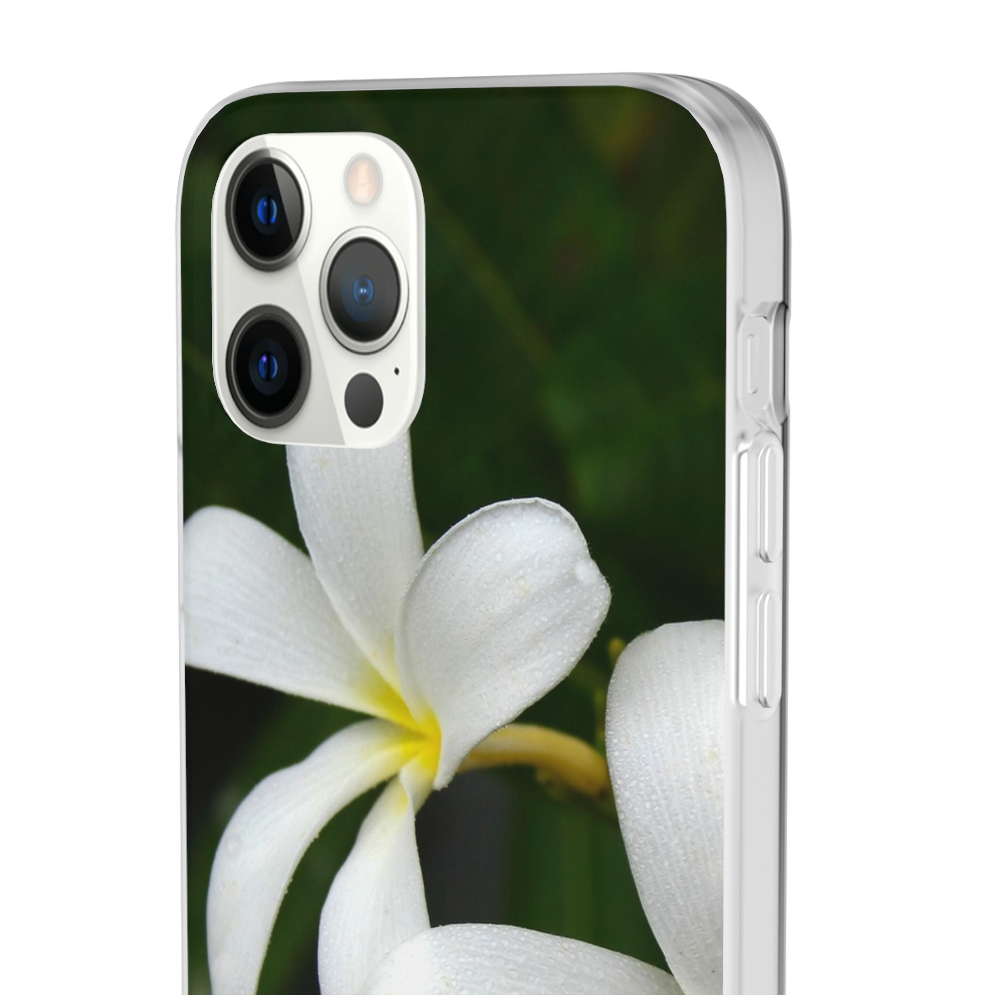 White Frangipanis Flexi Clear Cases for Most Phone Types (FWS)