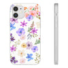 Floral White Flexi Clear Cases for Most Phone Types