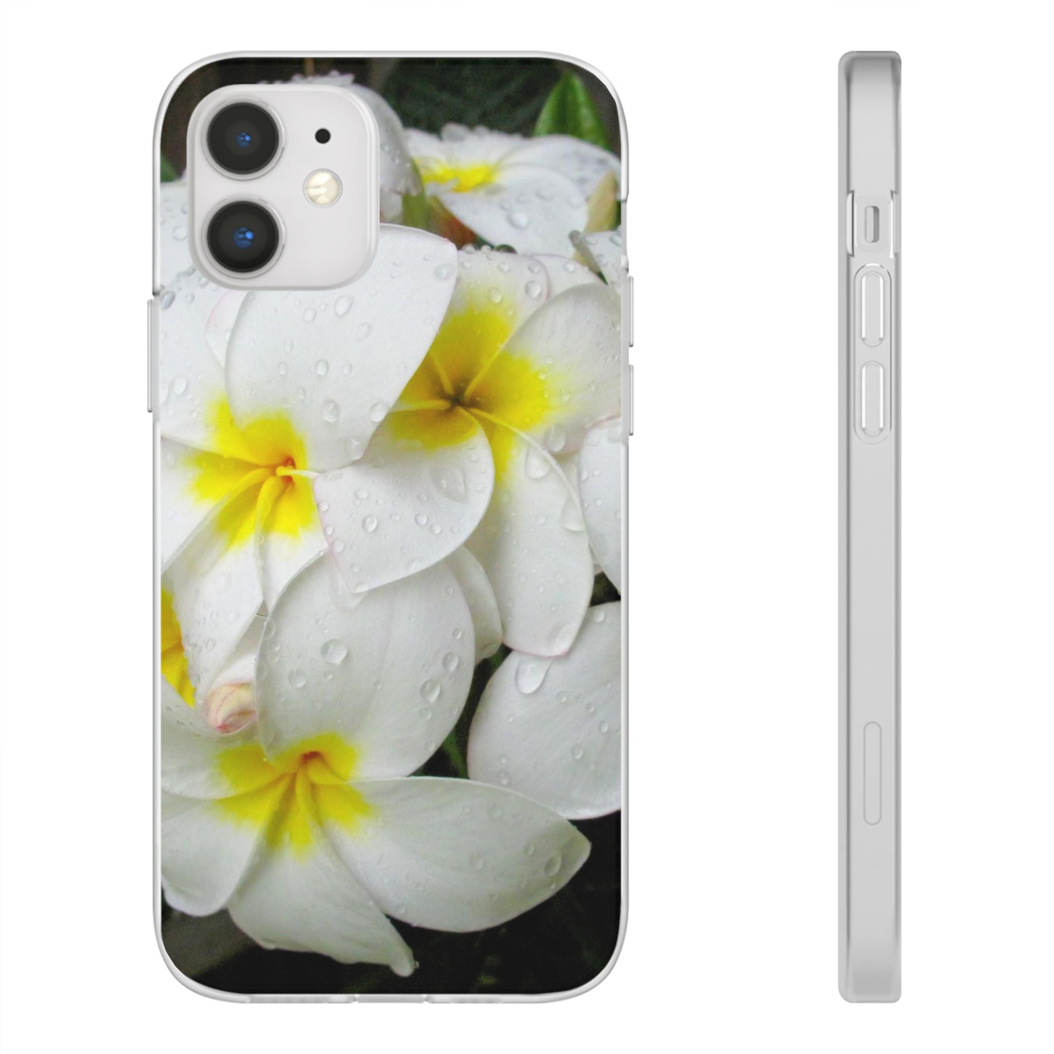 Fresh White Frangipanis Flexi Clear Cases for Most Phone Types (FWS)