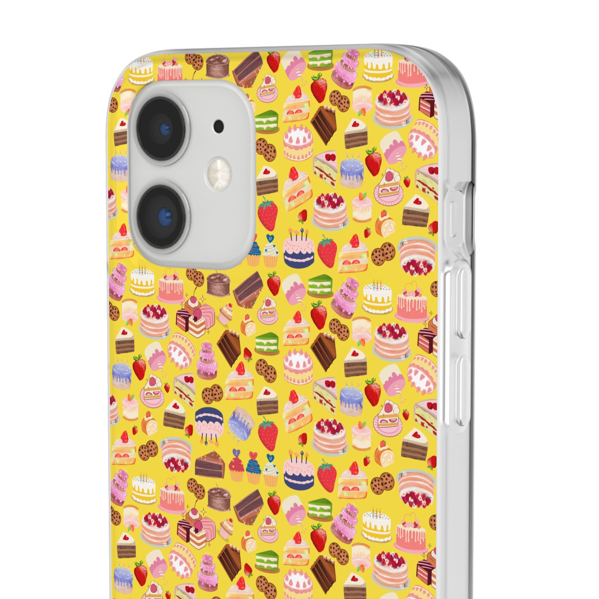 Happy Cake Yellow Flexi Clear Cases for Most Phone Types (FWS)