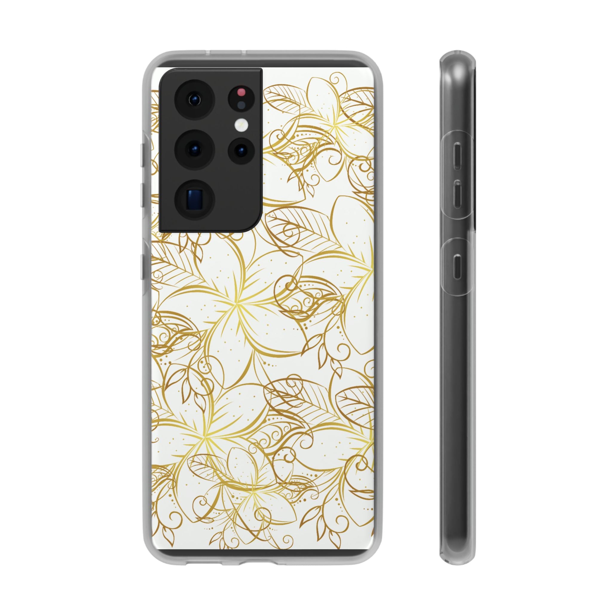 Golden Frangipanis White Flexi Clear Cases for Most Phone Types (FWS)