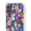 Blue Colourful Floral Flexi Clear Cases for Most Phone Types