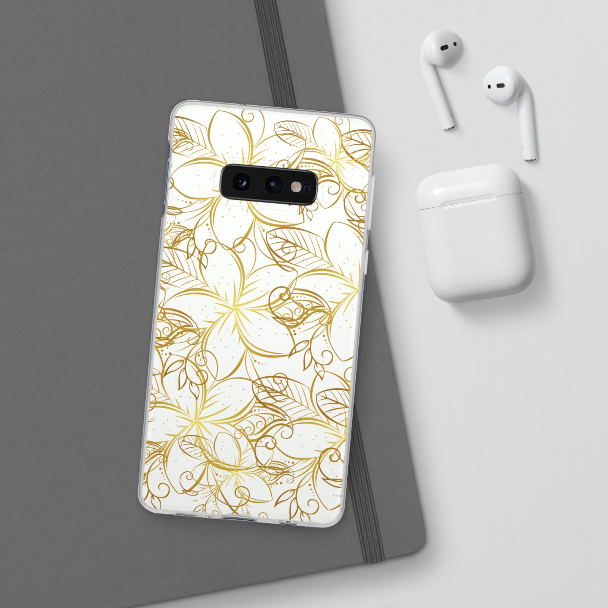 Golden Frangipanis White Flexi Clear Cases for Most Phone Types (FWS)