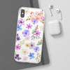 Floral White Flexi Clear Cases for Most Phone Types