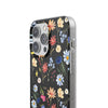 Wildflowers Painted Black Flexi Clear Cases for Most Phone Types (FWS)